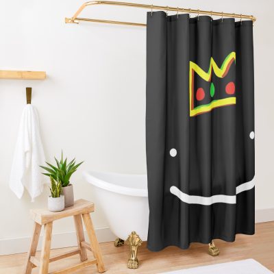 Ranboo Crown Smile Shower Curtain Official Ranboo Merch