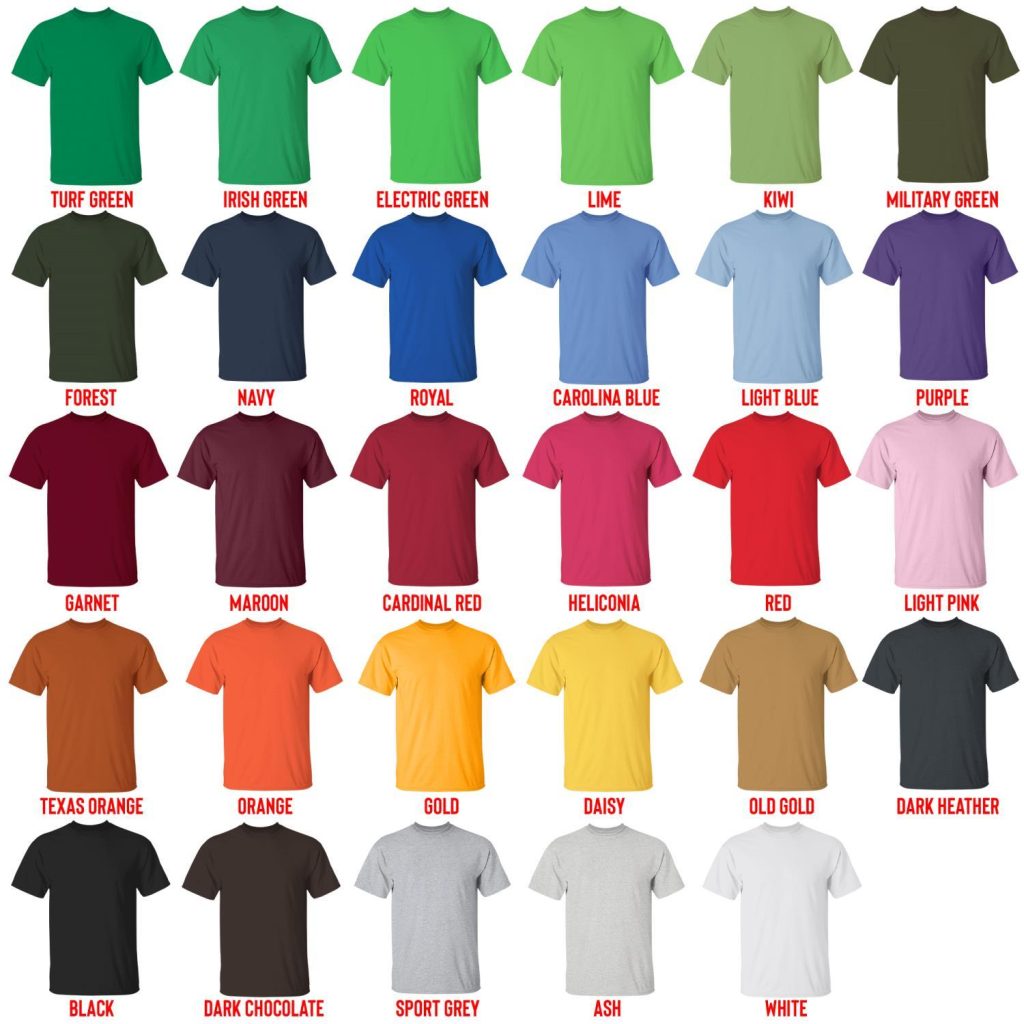 t shirt color chart - Ranboo Store